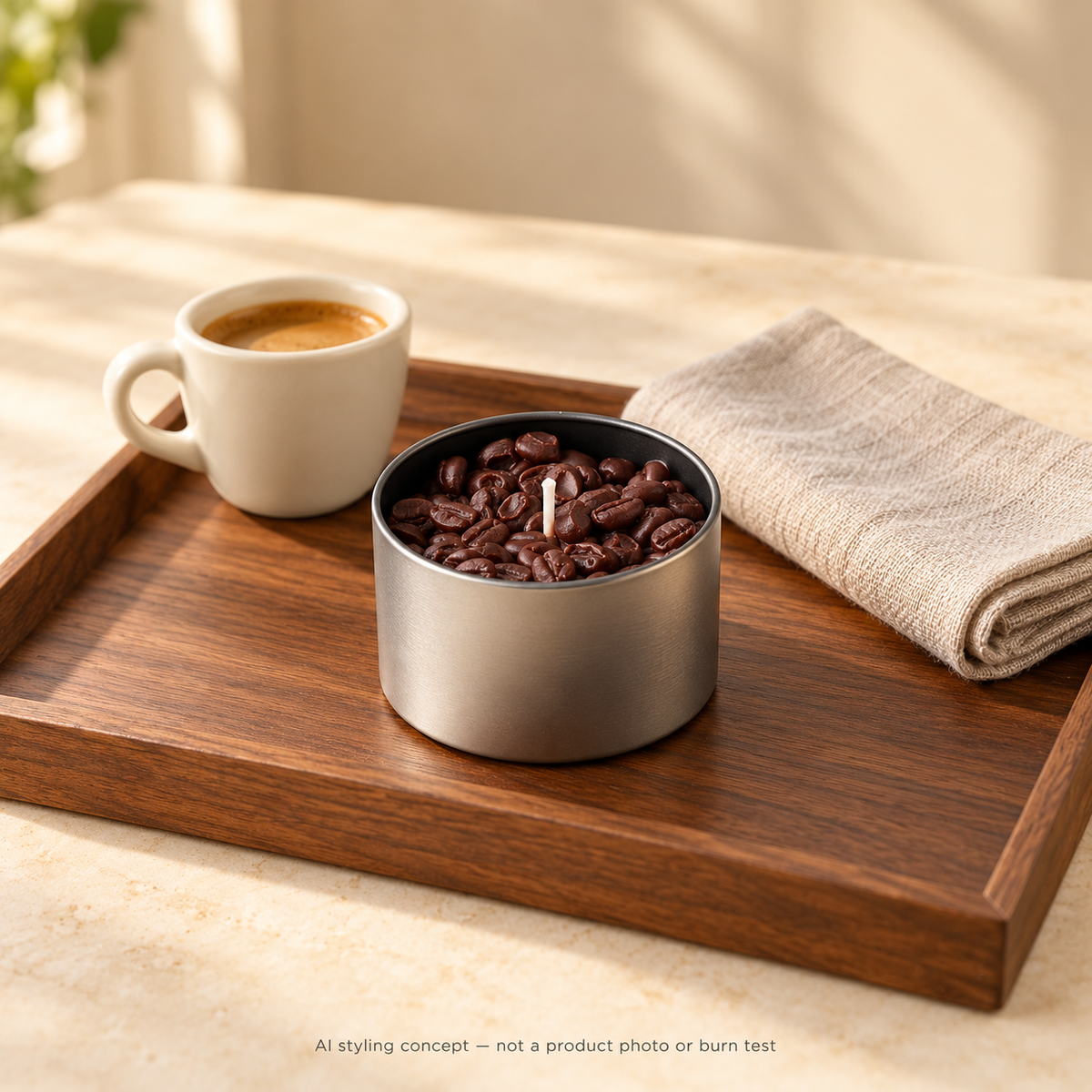Style a Coffee Bean Candle for a Morning Coffee Corner