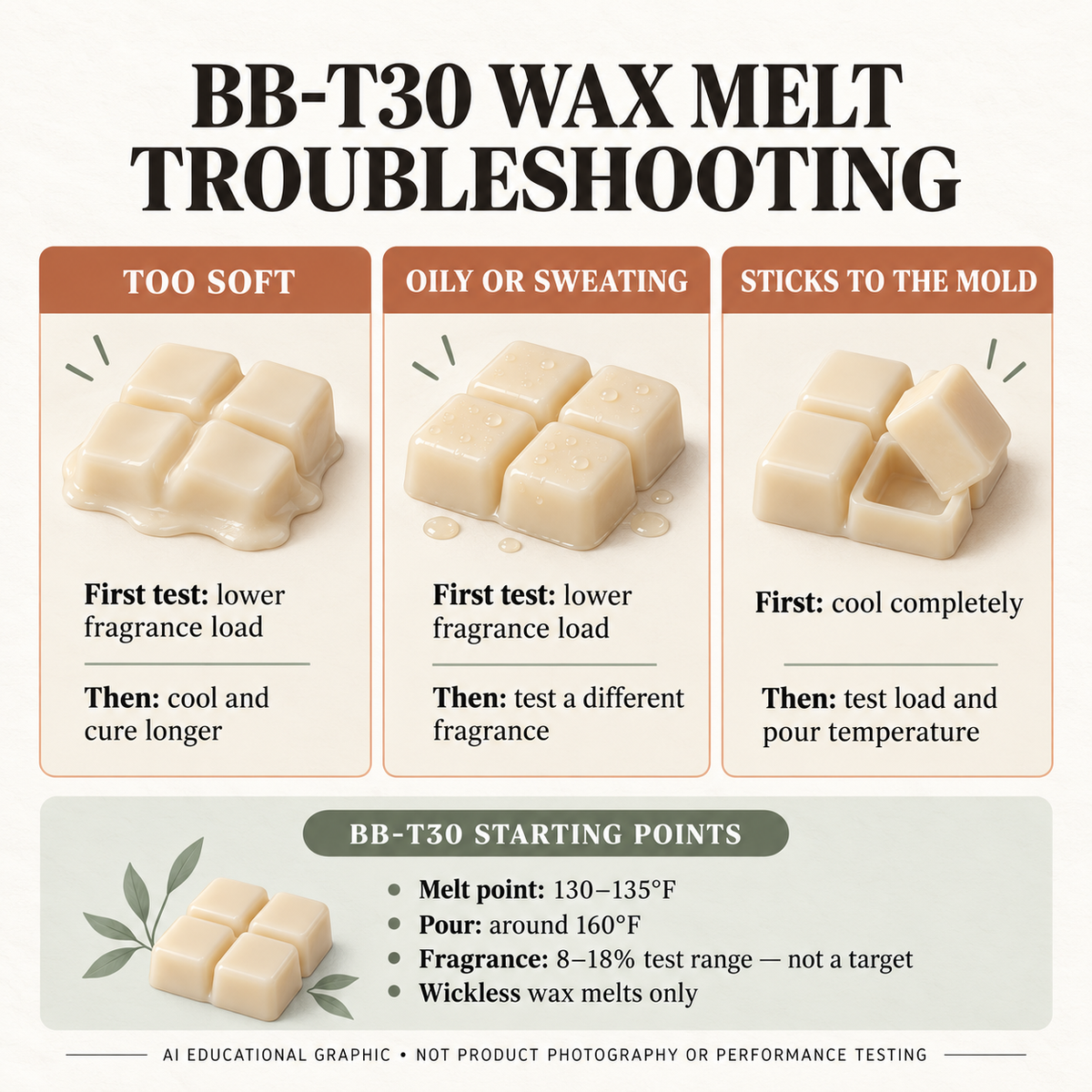 BB-T30 Wax Melt Troubleshooting: Soft, Oily, or Stuck