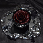 Gothic Black & Red Floral Wax Candle Dark Romantic Home Decor