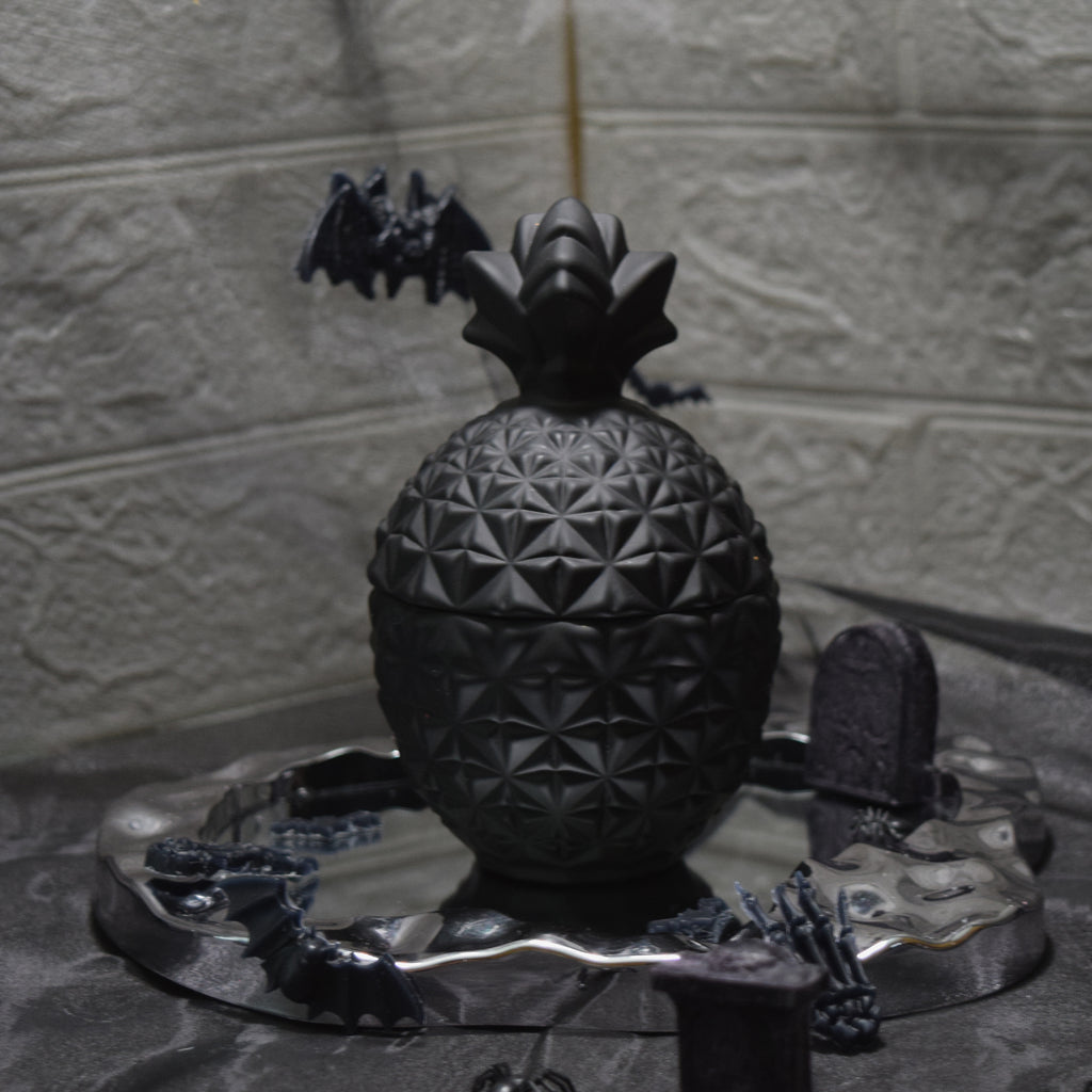 Matte Black Pineapple Glass Candle Jar 5 oz Luxury Candle Container