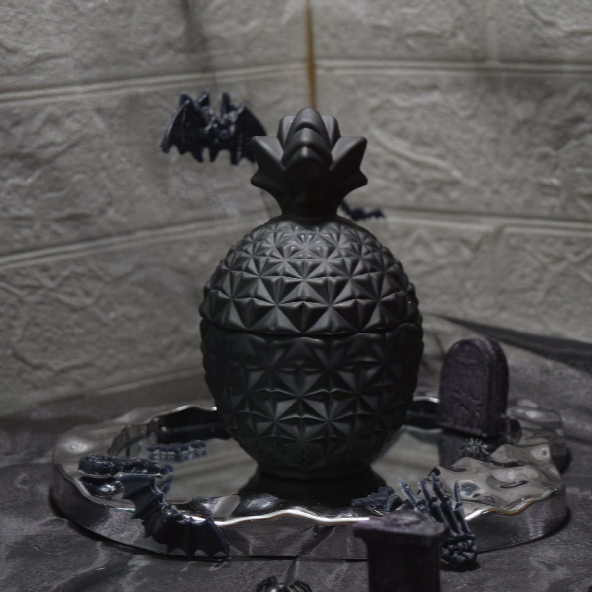 Matte Black Pineapple Glass Candle Jar 5 oz Luxury Candle Container