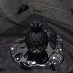 Gothic Black & Red Floral Wax Candle Dark Romantic Home Decor