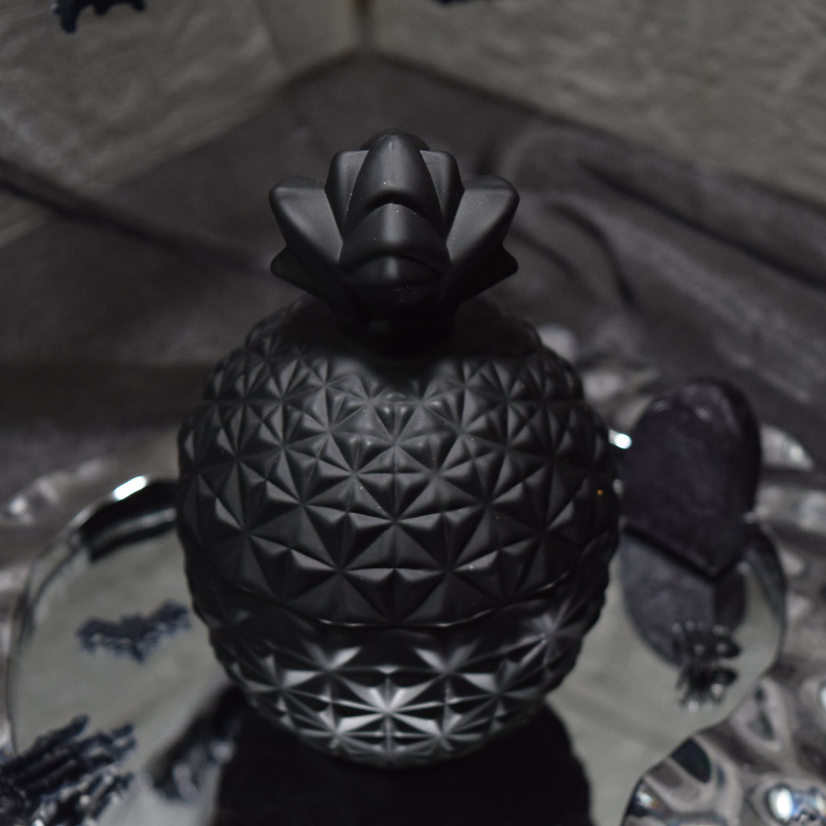 Gothic Black & Red Floral Wax Candle Dark Romantic Home Decor