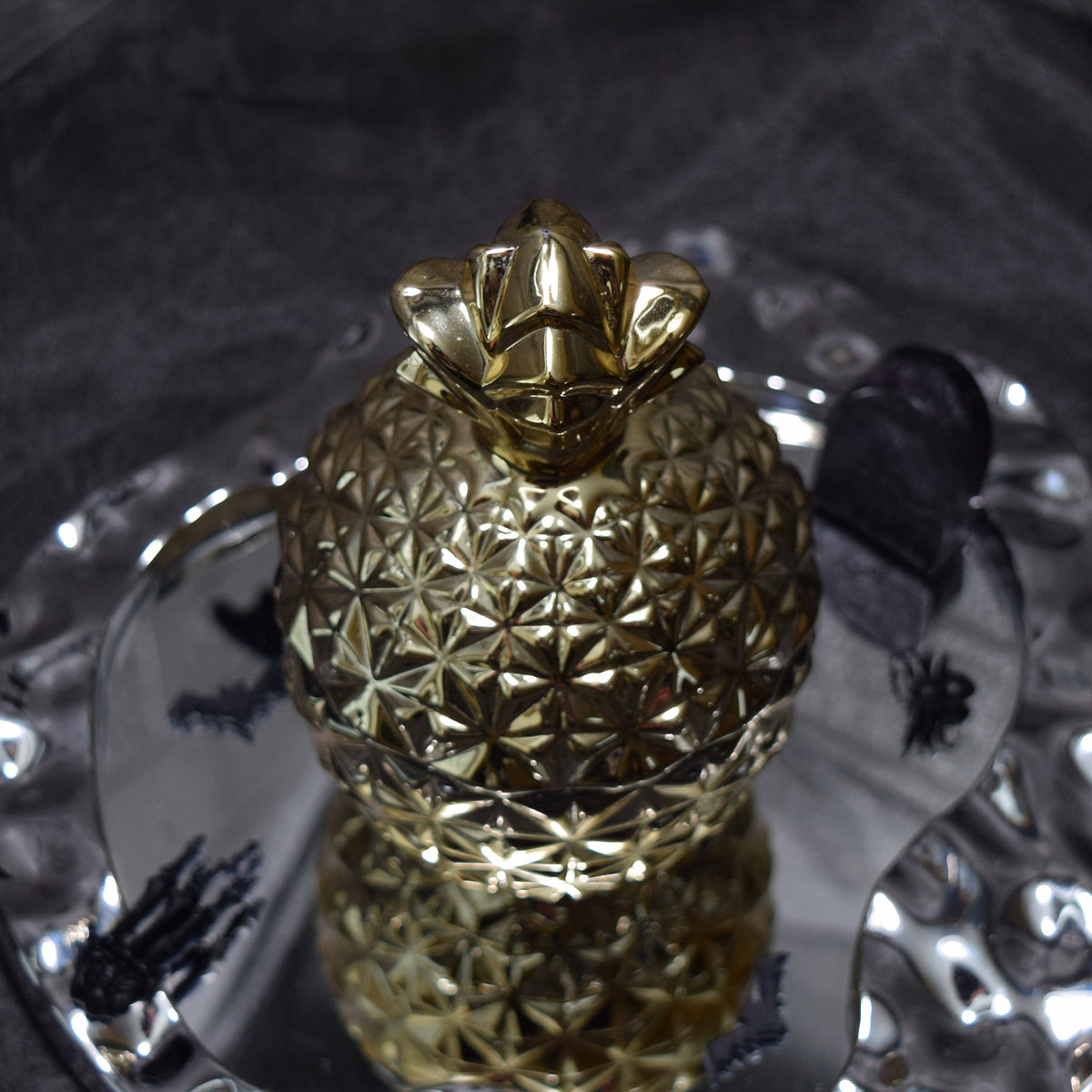 Metallic gold Pineapple Glass Candle Jar 5 oz Luxury Candle Container