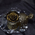 Gothic Gold & Black Floral Wax Candle Dark Romantic Home Decor
