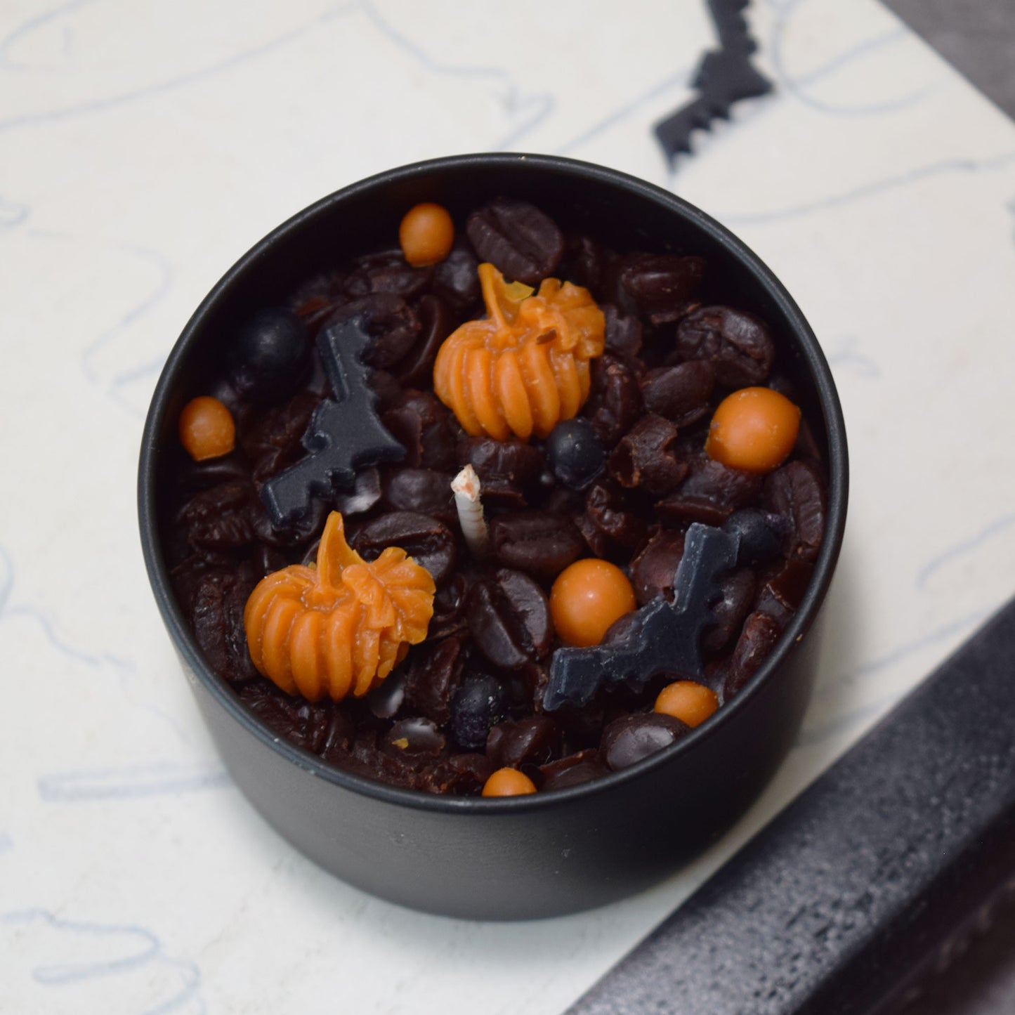 Handmade Coffee Bean Candle, Spooky Fall Candle Decor