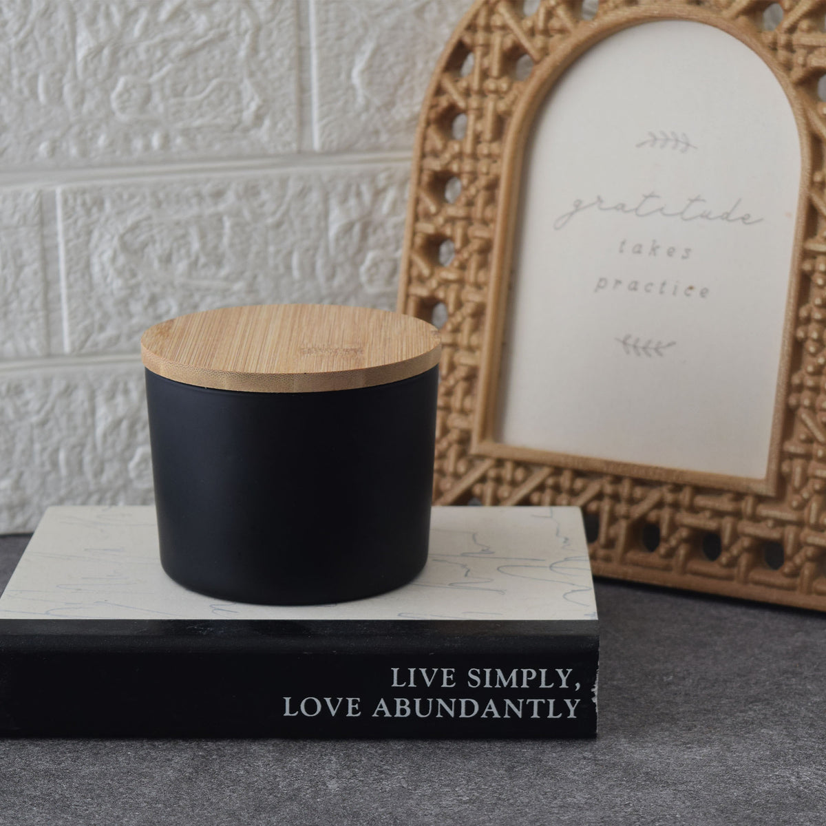 Fresh Coffee Soy Candle in Matte Black Glass Jar