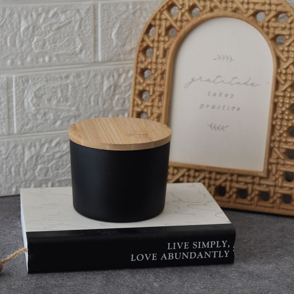 Fresh Coffee Soy Candle in Matte Black Glass Jar
