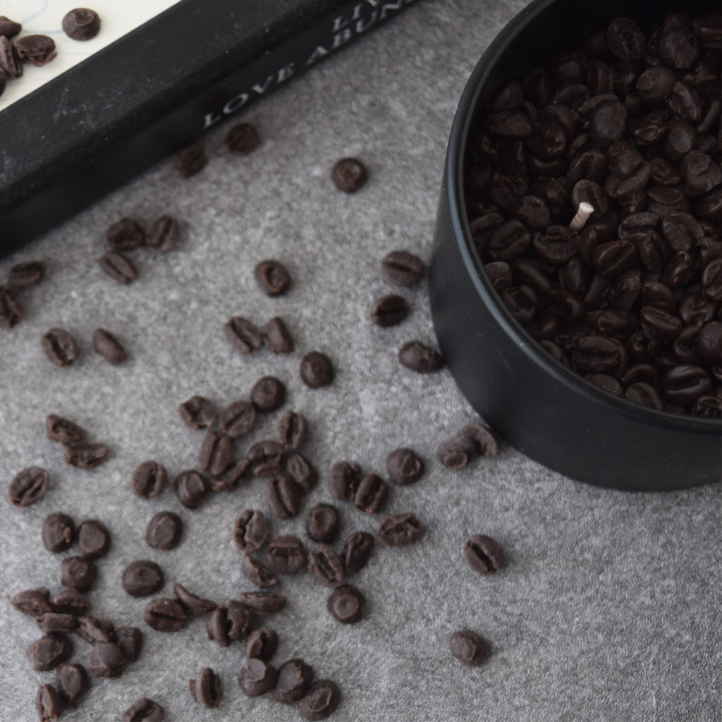 Fresh Coffee Soy Candle in Matte Black Glass Jar