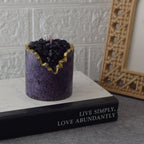 Amethyst Geode Candle Handmade Crystal-Inspired Decor