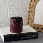 Crimson Geode Candle Handmade Crystal-Inspired Decor