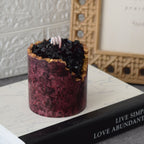 Crimson Geode Candle Handmade Crystal-Inspired Decor