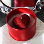 Red Heart Candle Handmade Romantic Candle in Matte Red Tin