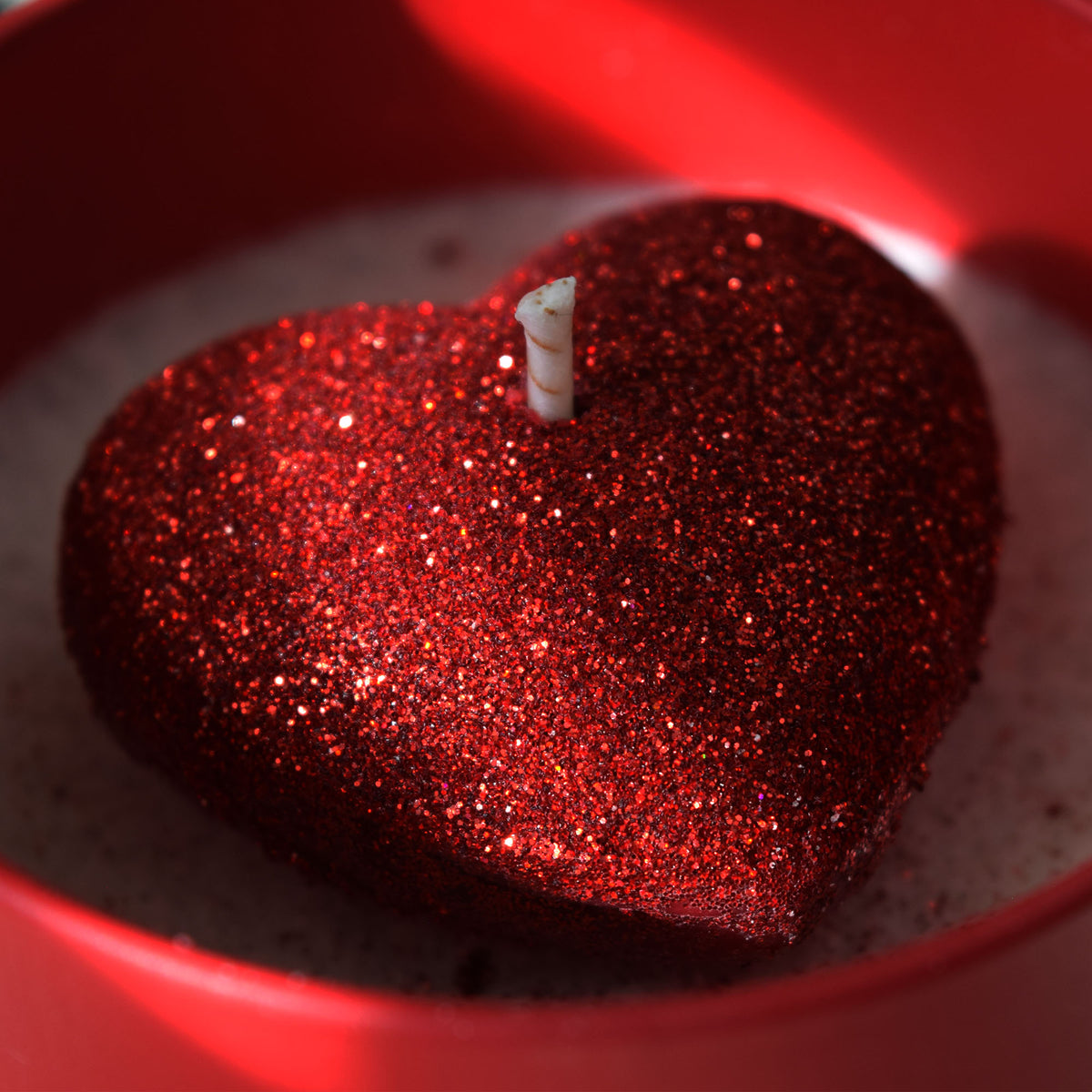 Red Heart Candle Handmade Romantic Candle in Matte Red Tin