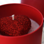 Red Heart Candle Handmade Romantic Candle in Matte Red Tin