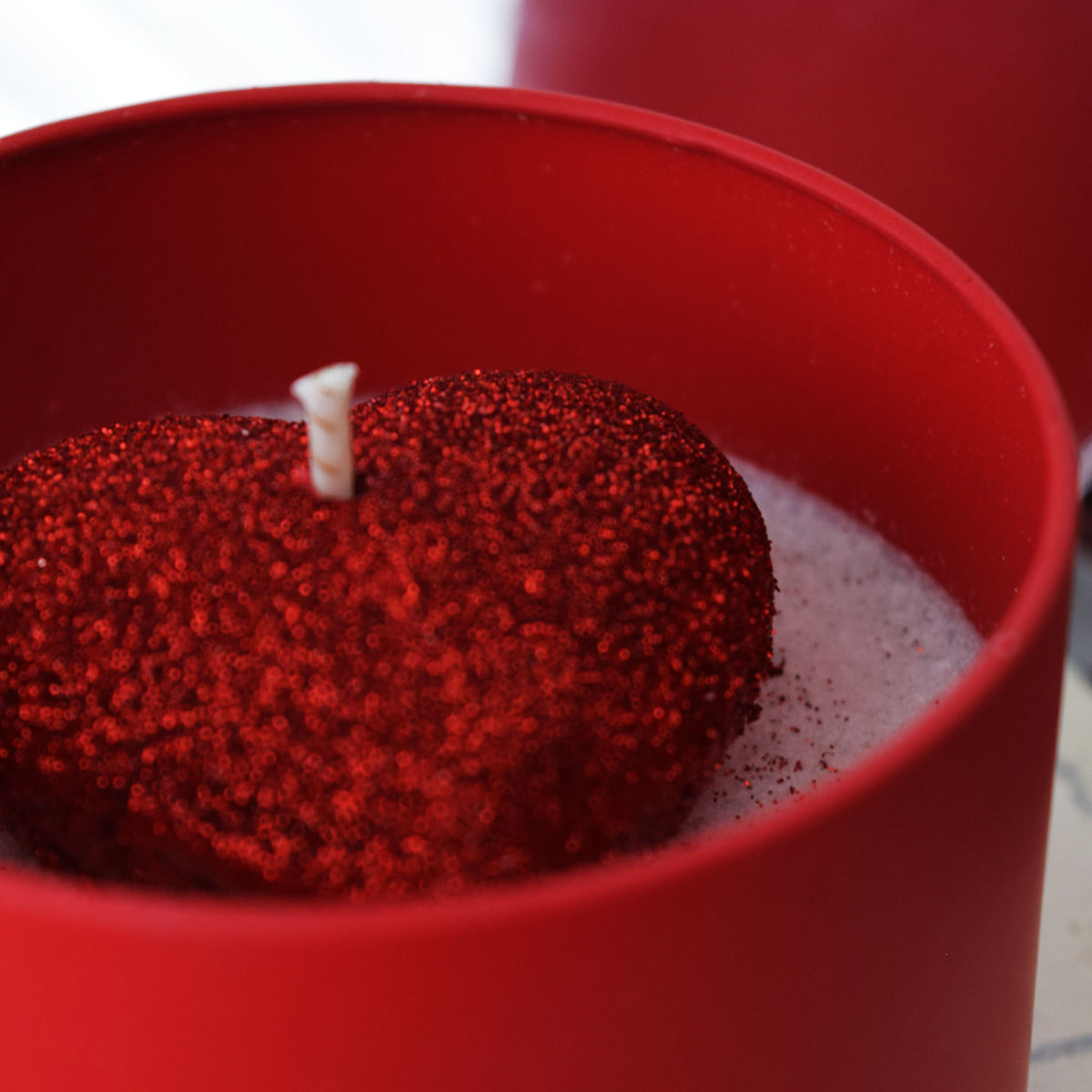 Red Heart Candle Handmade Romantic Candle in Matte Red Tin