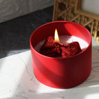 Red Bow Candle Handmade Romantic Gift Candle in Matte Red Tin