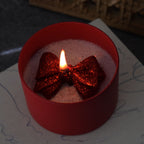 Red Bow Candle Handmade Romantic Gift Candle in Matte Red Tin