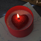 Red Heart Candle Handmade Romantic Candle in Matte Red Tin