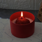 Red Heart Candle Handmade Romantic Candle in Matte Red Tin