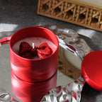 Red Bow Candle Handmade Romantic Gift Candle in Matte Red Tin