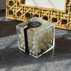 Pearl Beeswax Candle Pearls Gift Set Crystal Glass Jar, Refillable