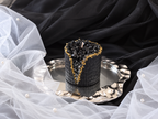Black Geode Candle – Gold & Silver Sculptural Candle