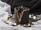 Black Geode Candle – Gold & Silver Sculptural Candle