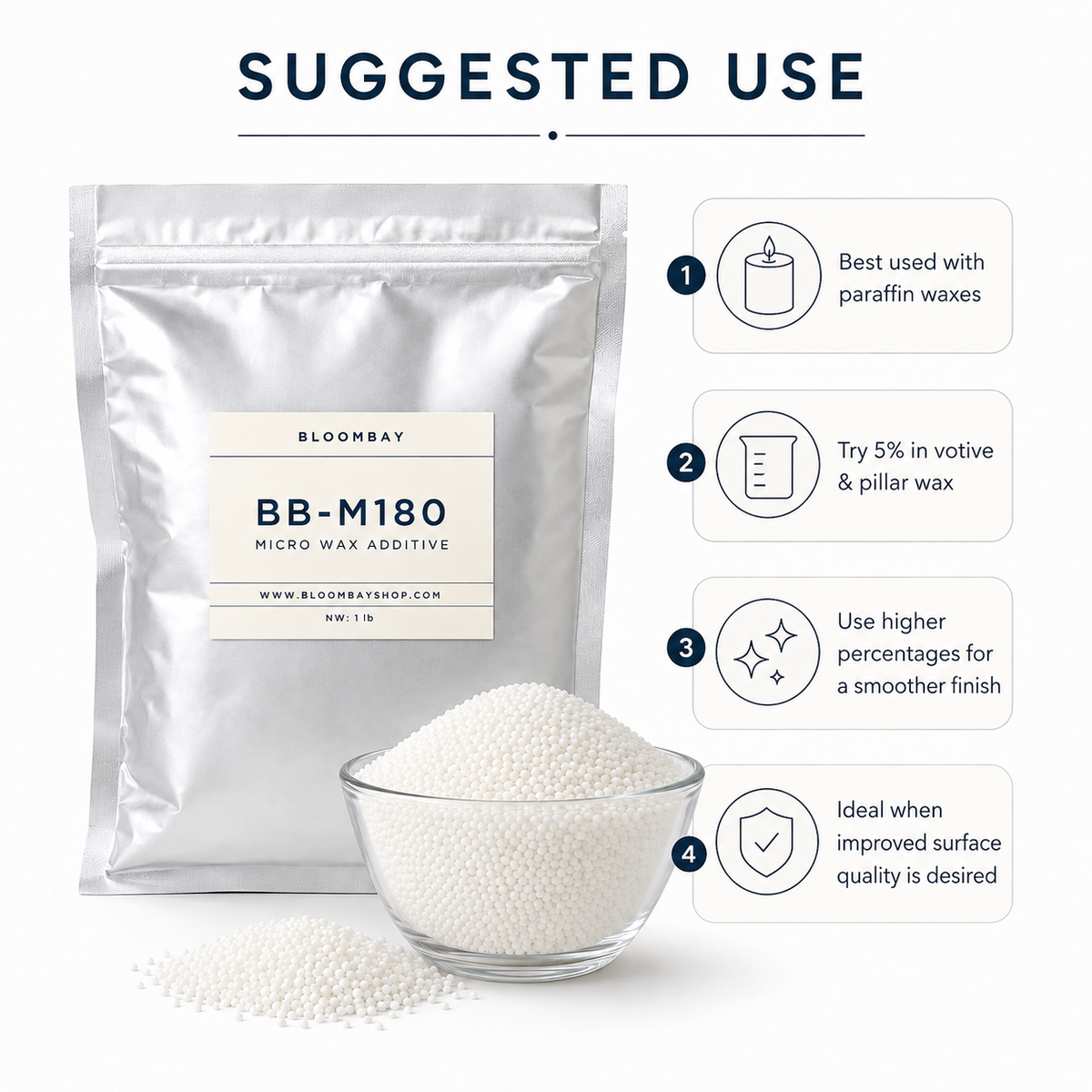 Micro 180 Wax Additive for Paraffin Pillar & Molded Candles