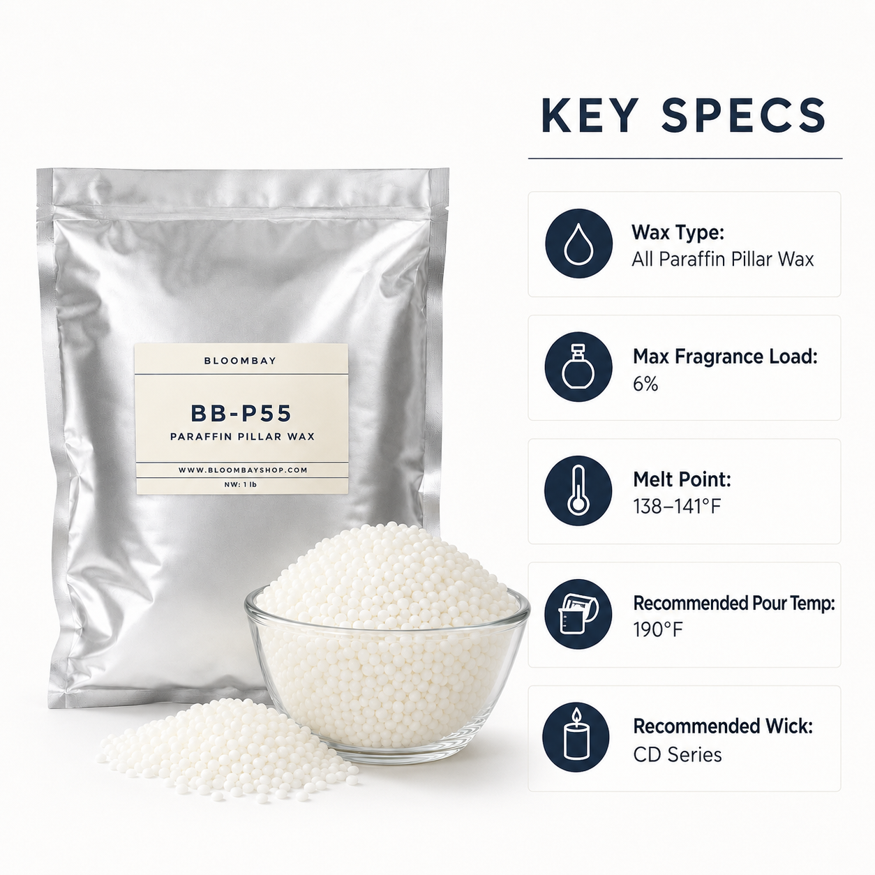 BB-P55 Paraffin Pillar Mold Wax