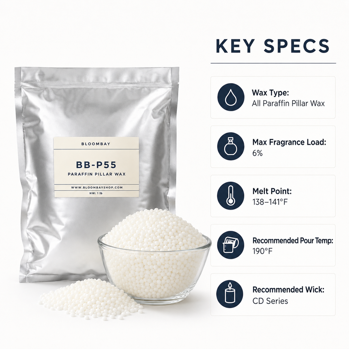 BB-P55 Paraffin Pillar & Mold Wax