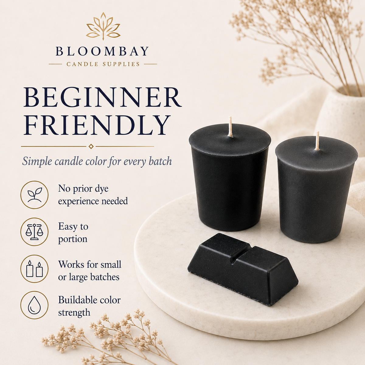 Black Candle Dye Blocks for Candle Making