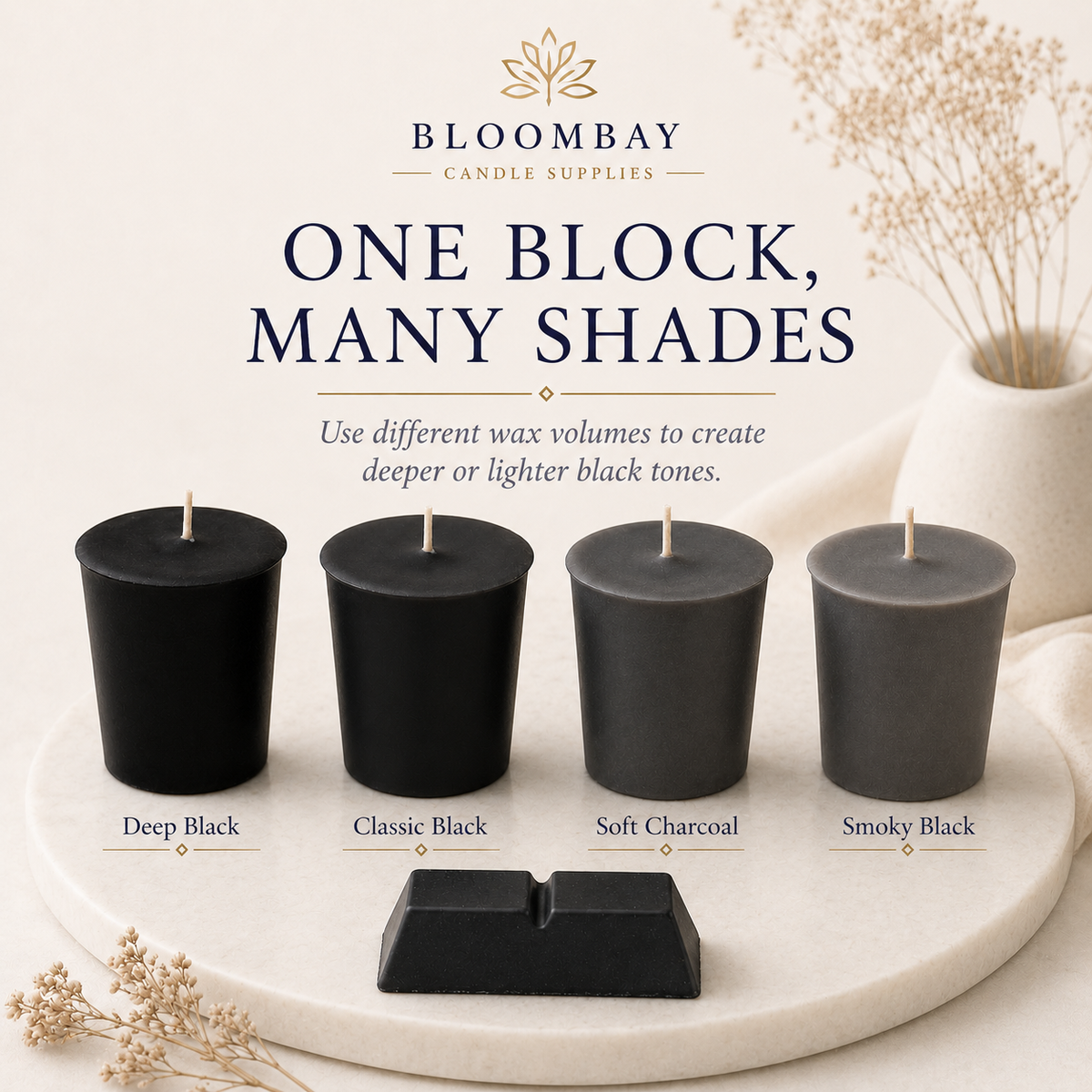 Black Candle Dye Blocks for Candle Making