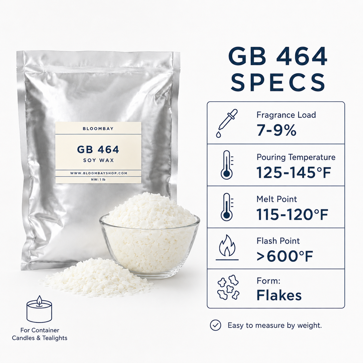 Golden Wax 464 Soy Wax for Container Candle Making