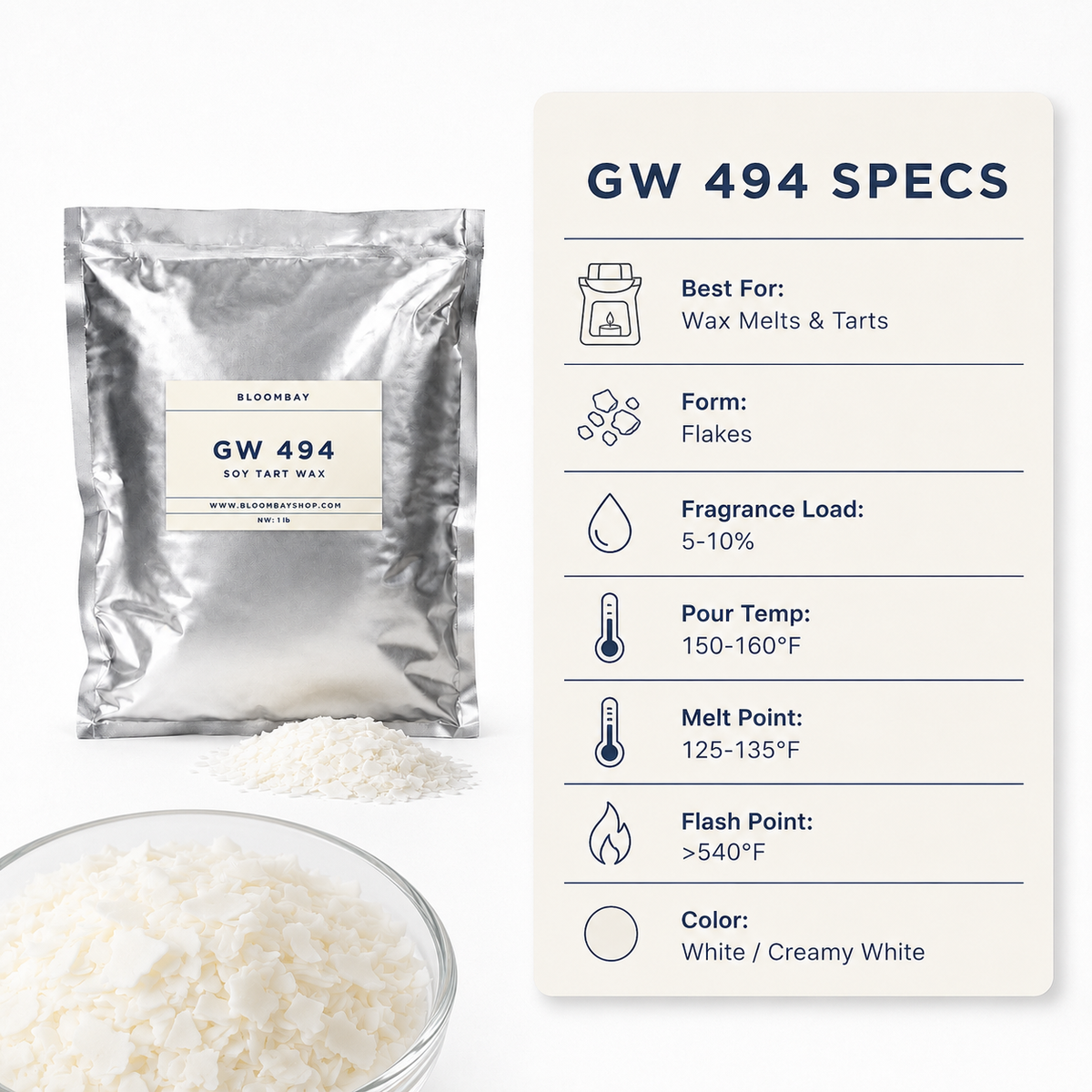 Golden Wax 494 Soy Wax for Wax Melts & Tarts