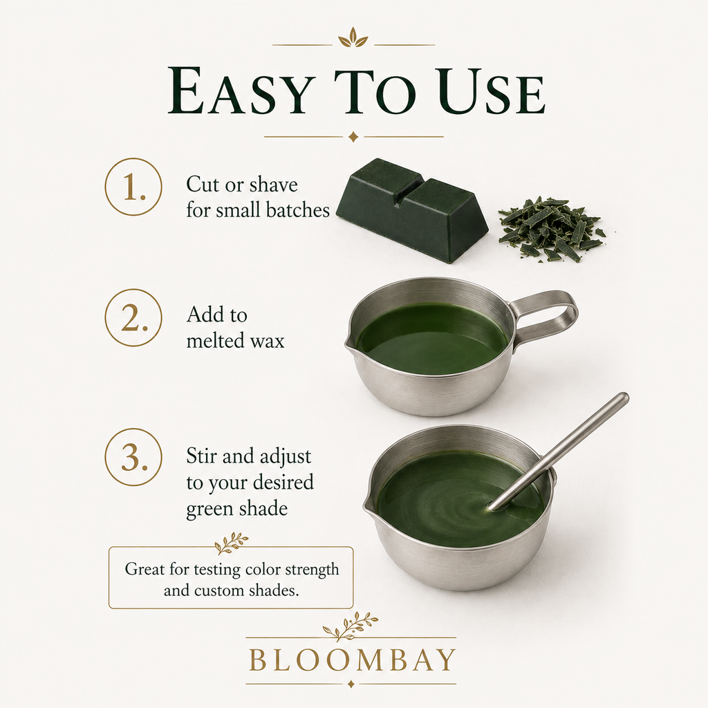 Green Candle Dye Blocks for Candle Making