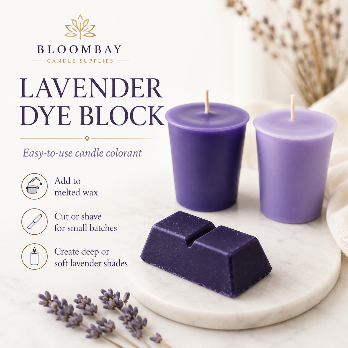 Lavender Candle Dye Blocks for Candle Making