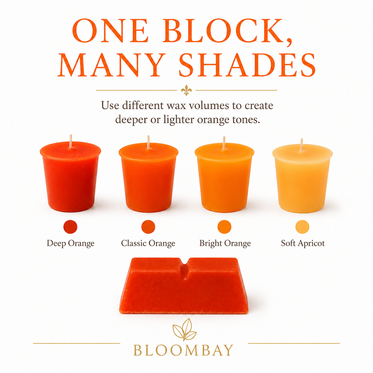 Orange Candle Dye Blocks for Candle Making