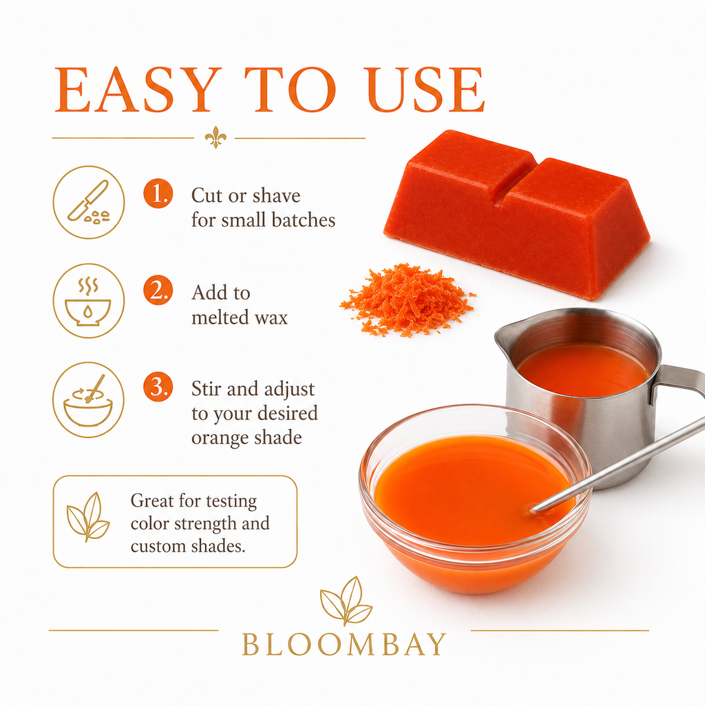 Orange Candle Dye Blocks for Candle Making