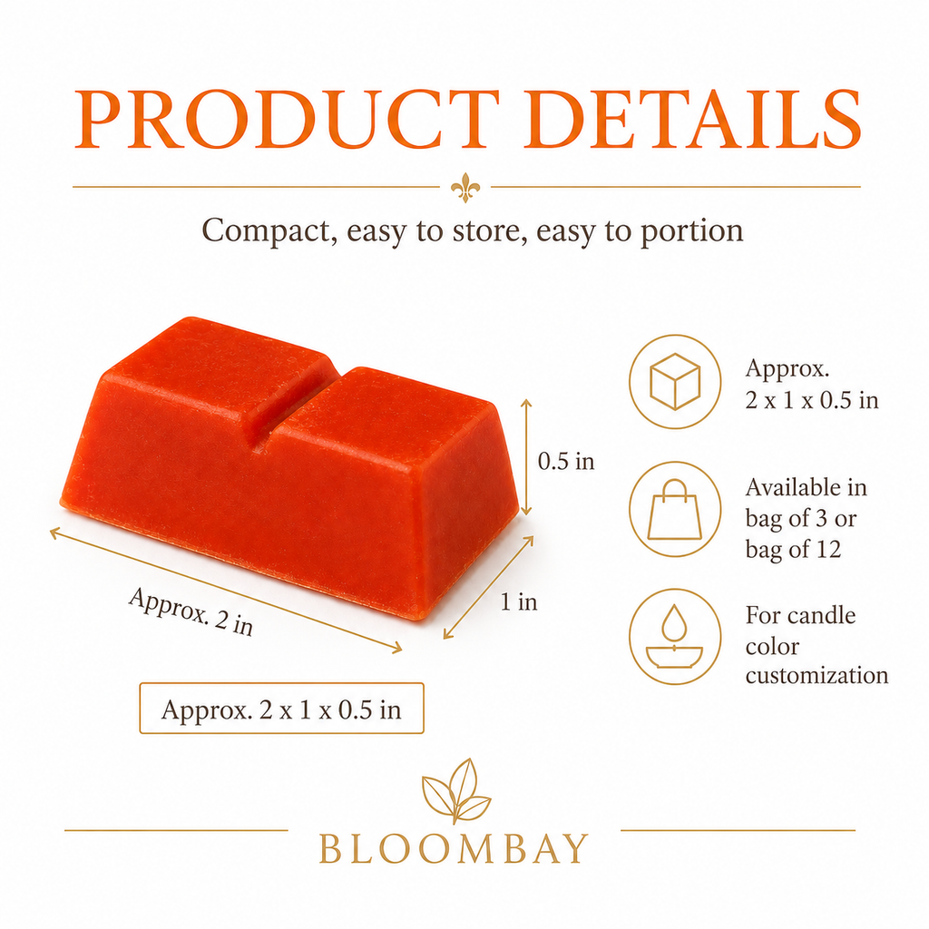 Orange Candle Dye Blocks for Candle Making