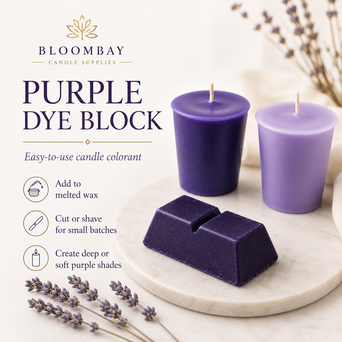 Purple Candle Dye Blocks for Candle Making