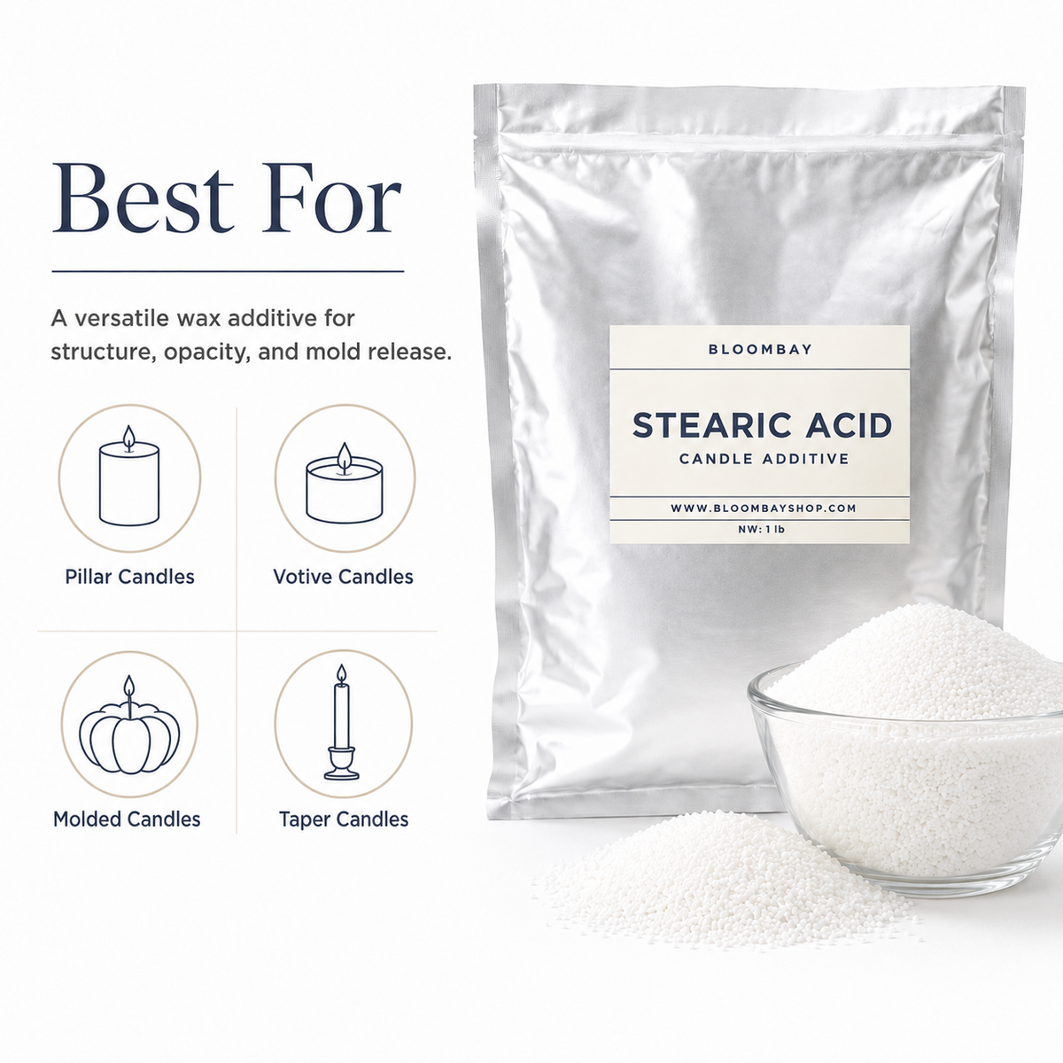 Stearic Acid Candle Wax Additive | Vegetable-Based