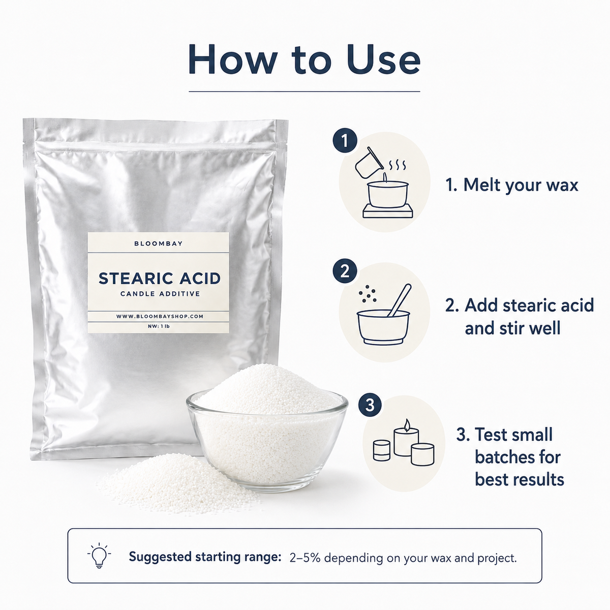 Stearic Acid Candle Wax Additive | Vegetable-Based