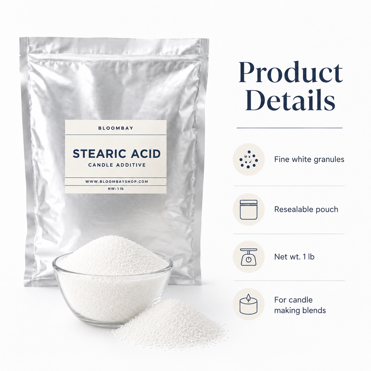Stearic Acid Candle Wax Additive | Vegetable-Based