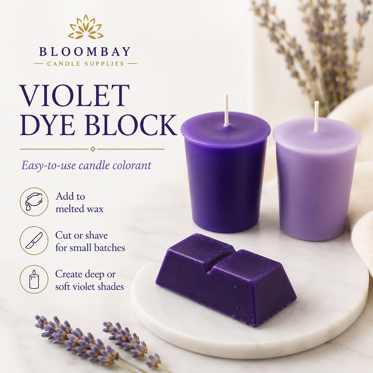 Violet Candle Dye Blocks for Candle Making