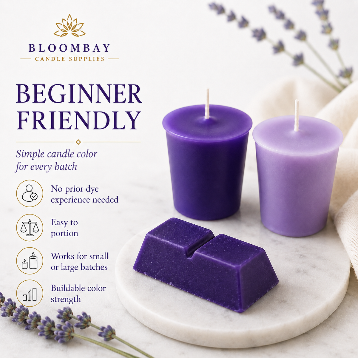 Violet Candle Dye Blocks for Candle Making