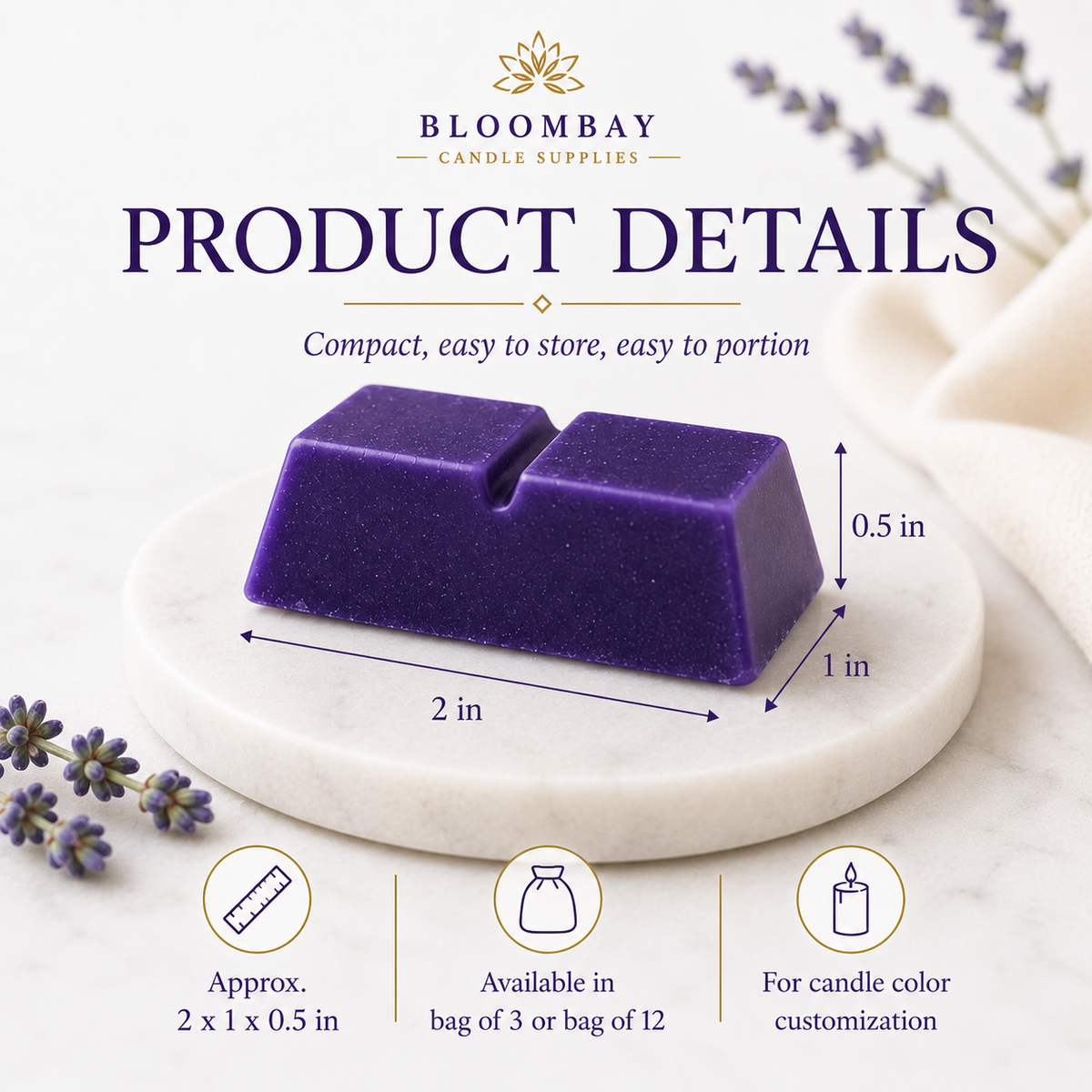 Violet Candle Dye Blocks for Candle Making