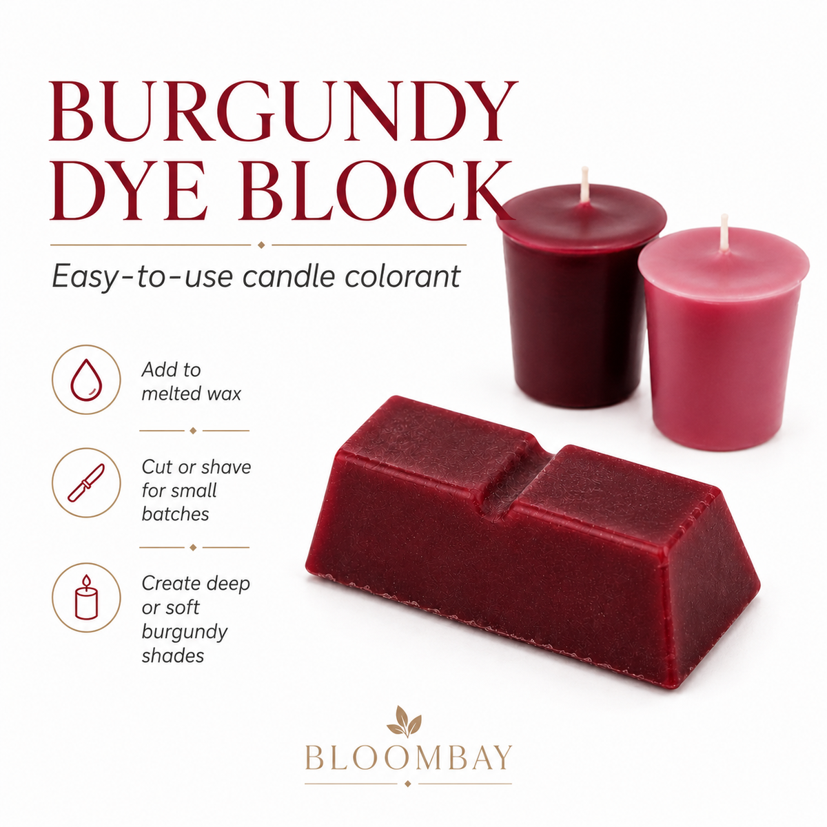 Burgundy Candle Dye Blocks for Candle Making