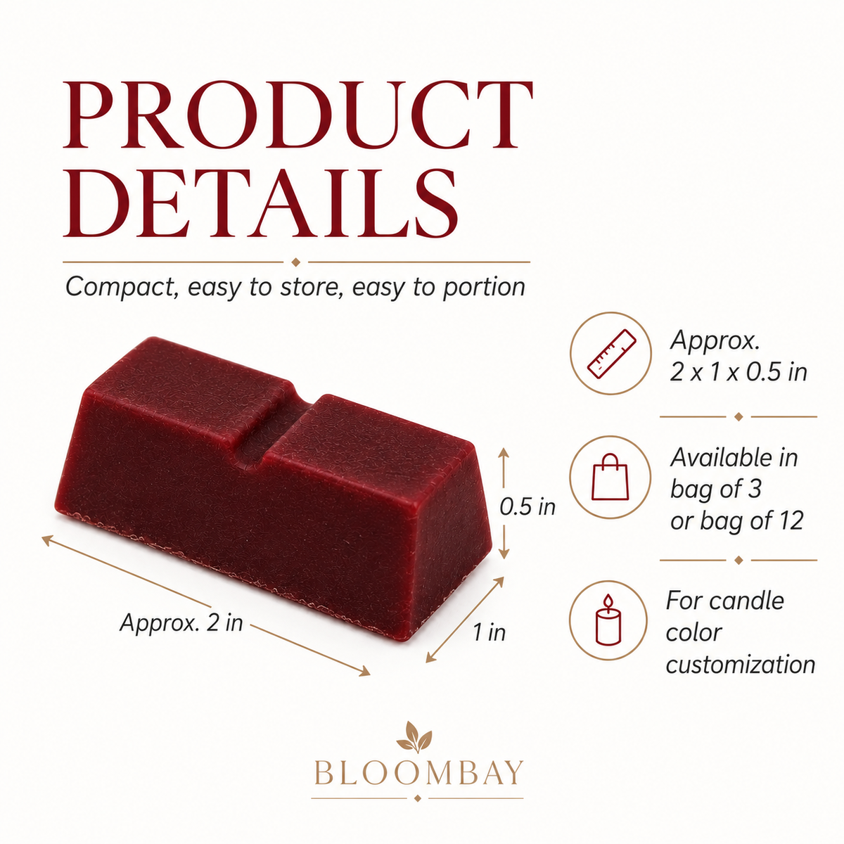 Burgundy Candle Dye Blocks for Candle Making
