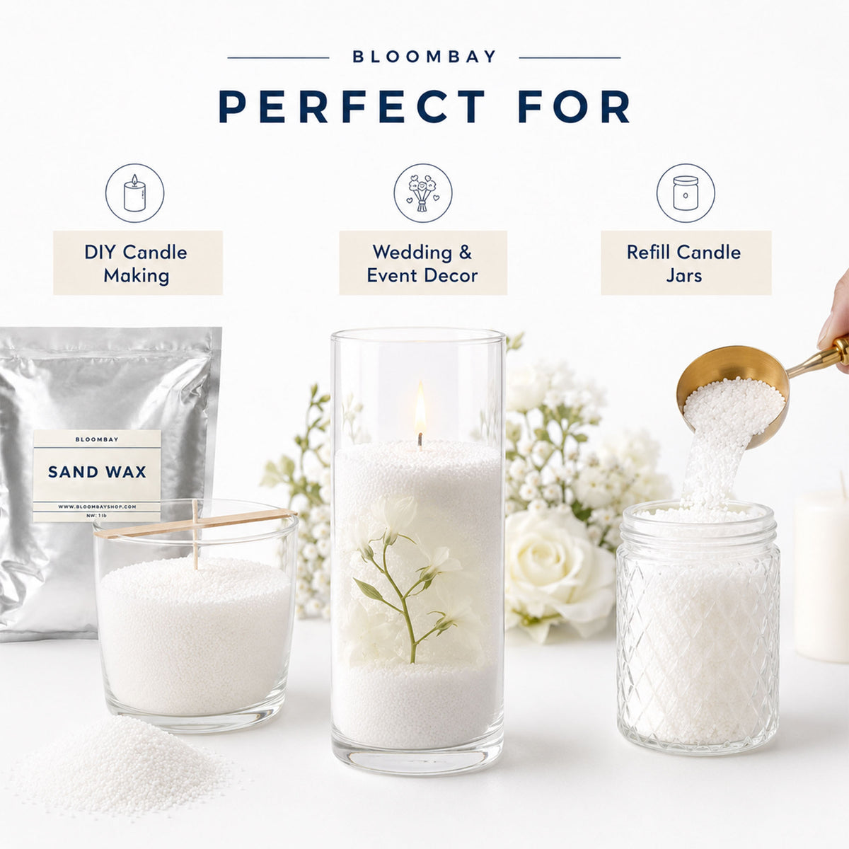 Granulated Sand Wax for Candle Making | Pour-In Candle Wax